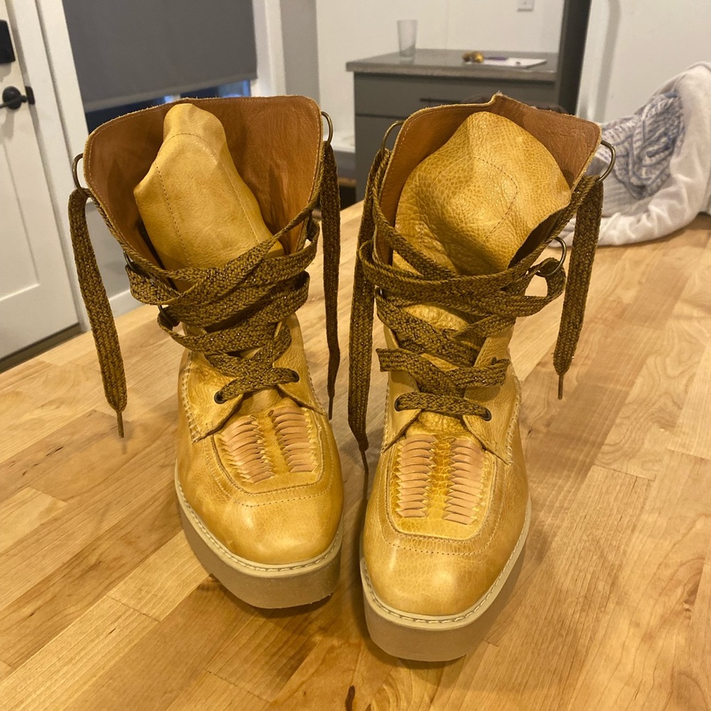Free People Authentic Leather Boots/Platform Shoes
